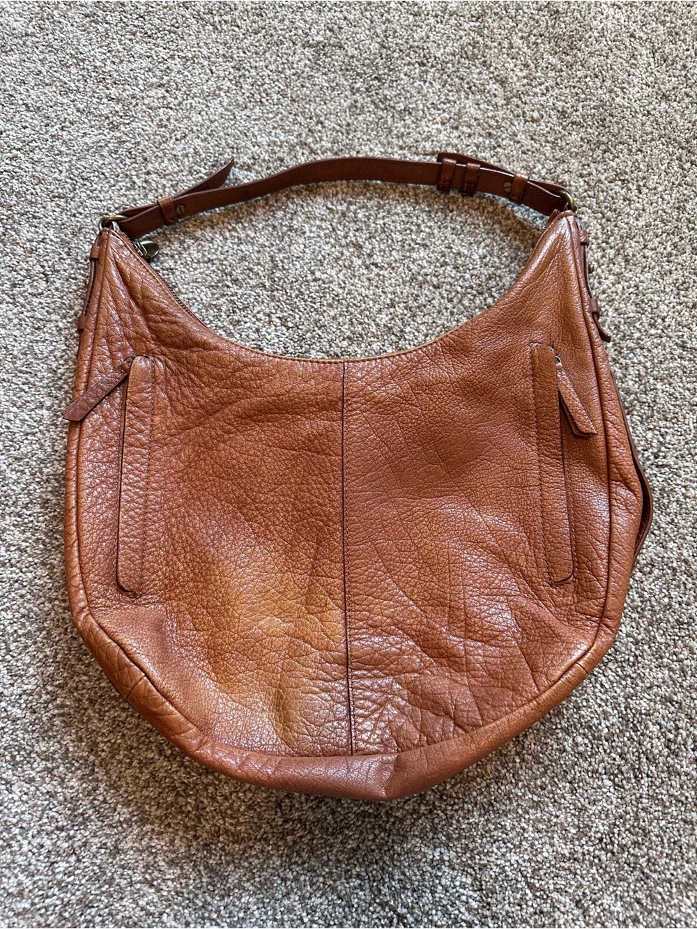 Lucky Brand Cognac Brown Leather Hobo Bag - Picture 4 of 16